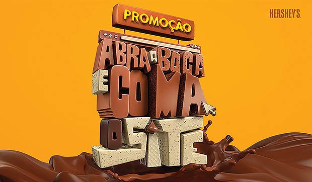 #EATERNET – "Abra a boca e coma o site", criada pela Aktuellmix para a Hershey´s do Brasil